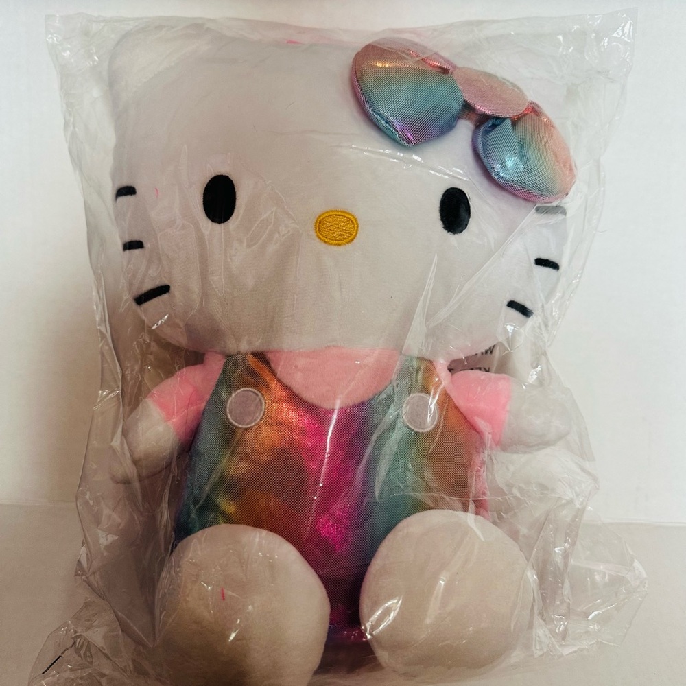 Sanrio Hello Kitty Plush backpack with Rainbow Outfit Girly Girl
